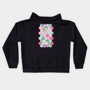 Pretty Pastel Hexagon Pattern in Oil Paint Kids Hoodie